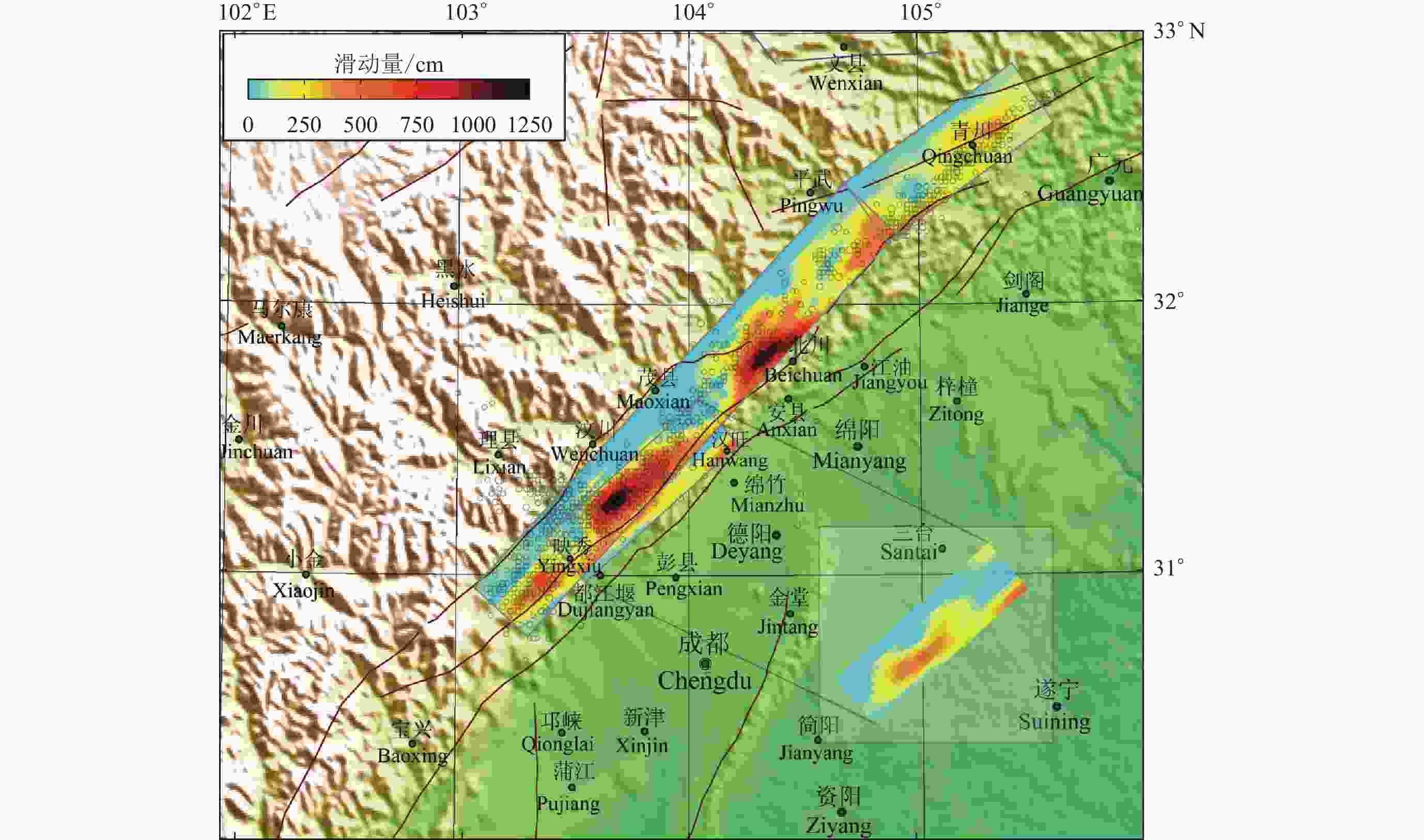 图                   2008年汶川大地震断层面